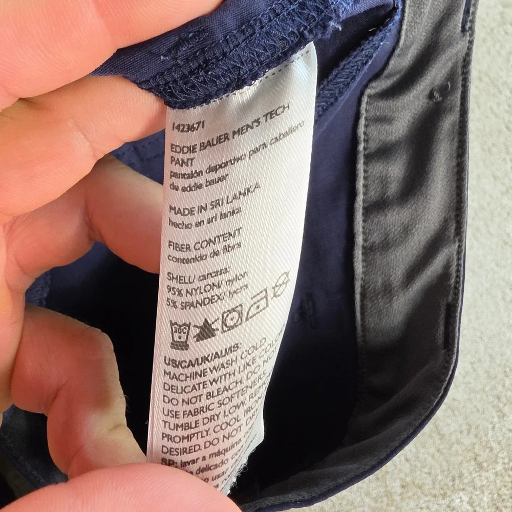 Eddie Bauer Tech Pant Mens 38x30 Navy Blue Nylon Stretch Hiking Gorpcore Outdoor